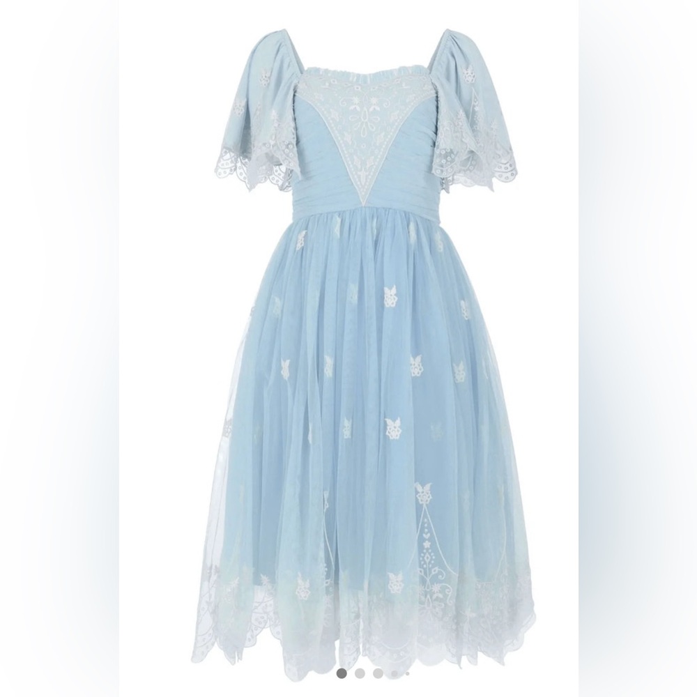 Woman’s JessaKae Seraphina Light Blue Dress with Lace Details XS NWT